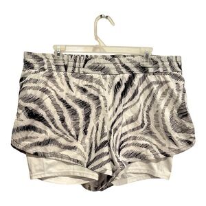 DSG Zebra Print Women's Athletic Shorts - Black and White size XL